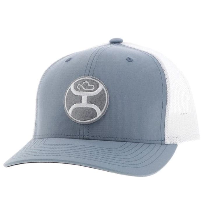 Hooey Primo Series 2546T-BLWH Hat, Gray/White Circle Patch, Men's, One-Size, Blue/White