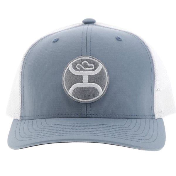 Hooey Primo Series 2546T-BLWH Hat, Gray/White Circle Patch, Men's, One-Size, Blue/White