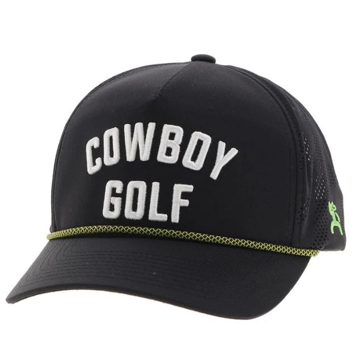 Hooey Cowboy Golf Series 2516T-BK Hat, Cowboy Golf White Stitching, Men's, One-Size, Odessa Fabric, Black