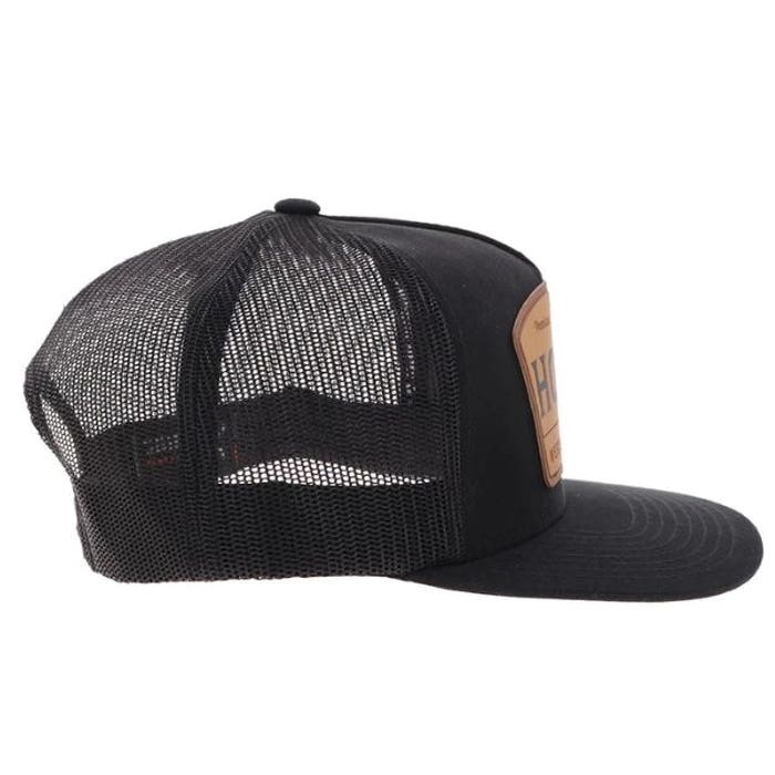 Hooey Trip Series 2508T-BK Hat, Brown/Tan Leather Patch, Men's, One-Size, Odessa Fabric, Black