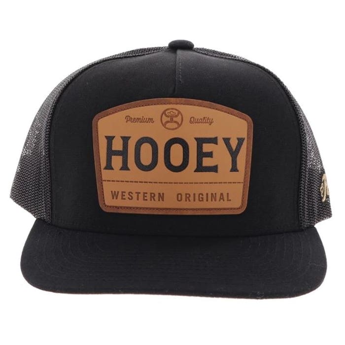 Hooey Trip Series 2508T-BK Hat, Brown/Tan Leather Patch, Men's, One-Size, Odessa Fabric, Black