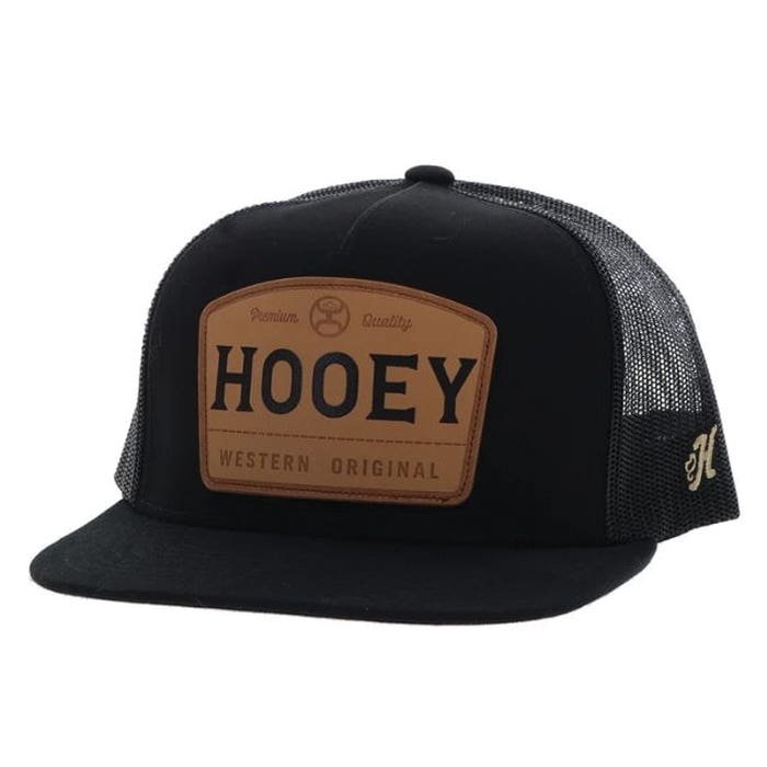 Hooey Trip Series 2508T-BK Hat, Brown/Tan Leather Patch, Men's, One-Size, Odessa Fabric, Black