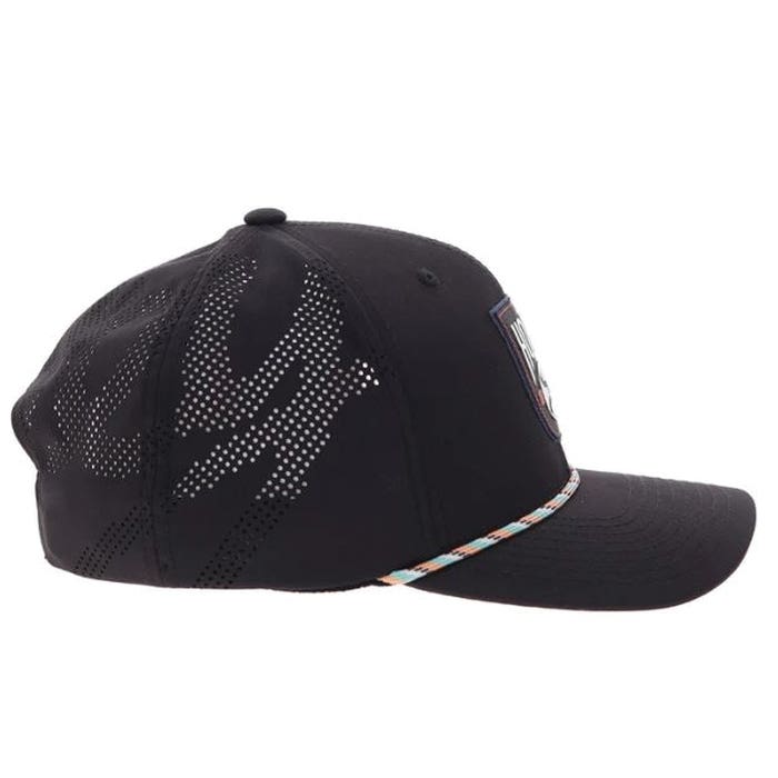 Hooey Bronx Series 2503T-BK Hat, Black/Teal/White Patch, Men's, One-Size, Odessa Fabric, Black