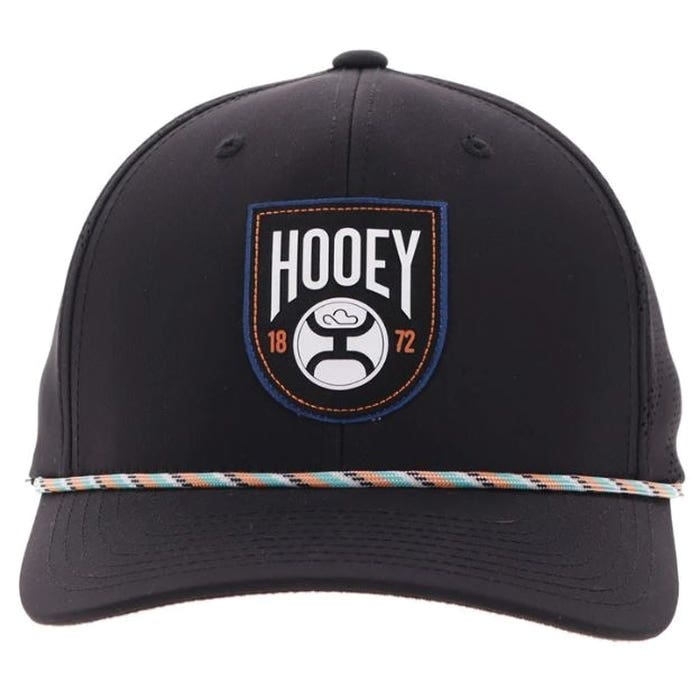 Hooey Bronx Series 2503T-BK Hat, Black/Teal/White Patch, Men's, One-Size, Odessa Fabric, Black