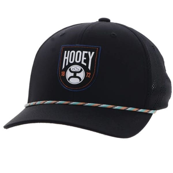 Hooey Bronx Series 2503T-BK Hat, Black/Teal/White Patch, Men's, One-Size, Odessa Fabric, Black