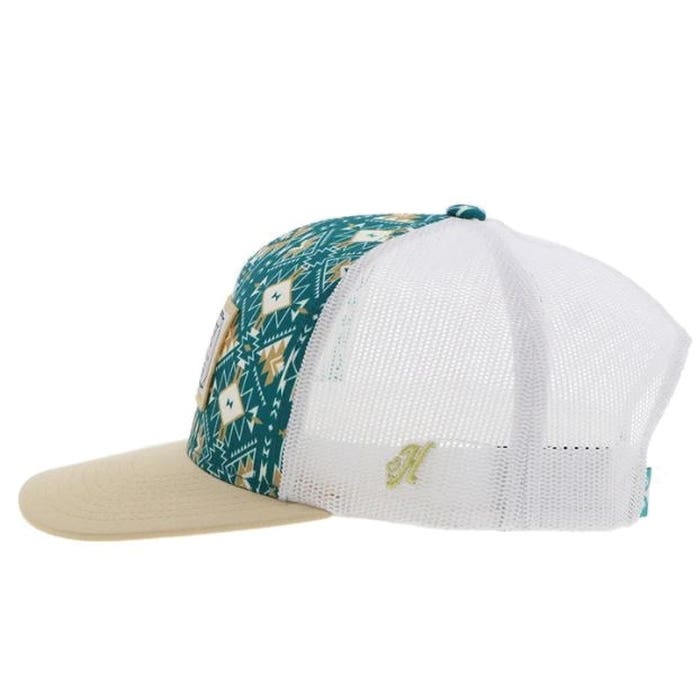 Hooey Doc Series 2502T-TLWH Hat, Tan/White Rectangular Patch, Men's, One-Size, Teal/White