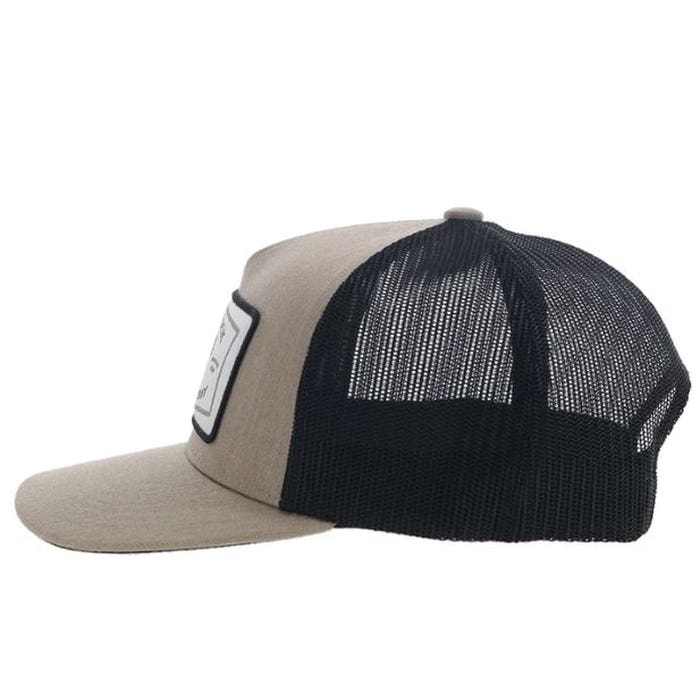 Hooey Rank Stock Series 2461T-TNBK Hat, Black/White Rectangular Patch, Men's, One-Size, Black/Tan