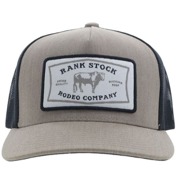 Hooey Rank Stock Series 2461T-TNBK Hat, Black/White Rectangular Patch, Men's, One-Size, Black/Tan
