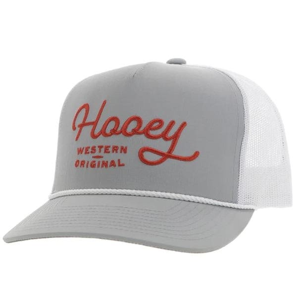Hooey OG Series 2460T-GYWH Hat, Hooey Orange Stitching, Men's, One-Size, Odessa Fabric, Gray/White