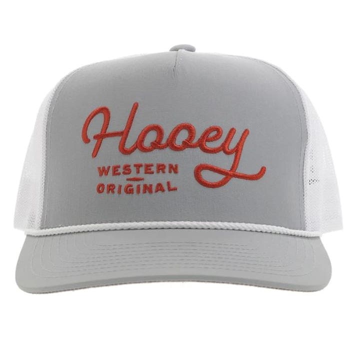 Hooey OG Series 2460T-GYWH Hat, Hooey Orange Stitching, Men's, One-Size, Odessa Fabric, Gray/White
