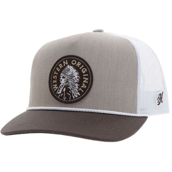 Hooey Quanah Series 2426T-TNWH Hat, Brown/White Circle Patch, One-Size, Tan/White