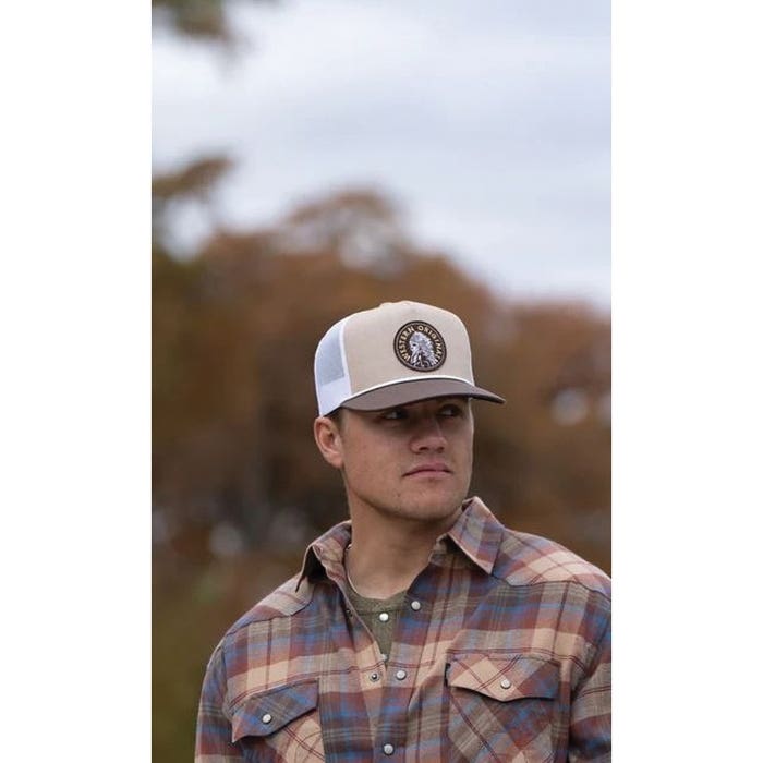 Hooey Quanah Series 2426T-TNWH Hat, Brown/White Circle Patch, One-Size, Tan/White