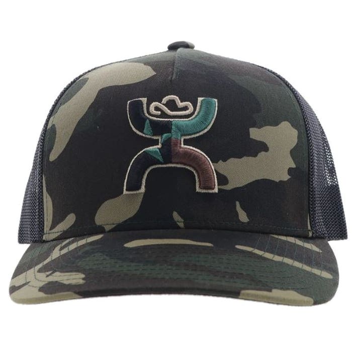Hooey Texican Series 2420T-CABK Hat, Black/Brown/Green Hooey Logo, Men's, One-Size, Black/Camo