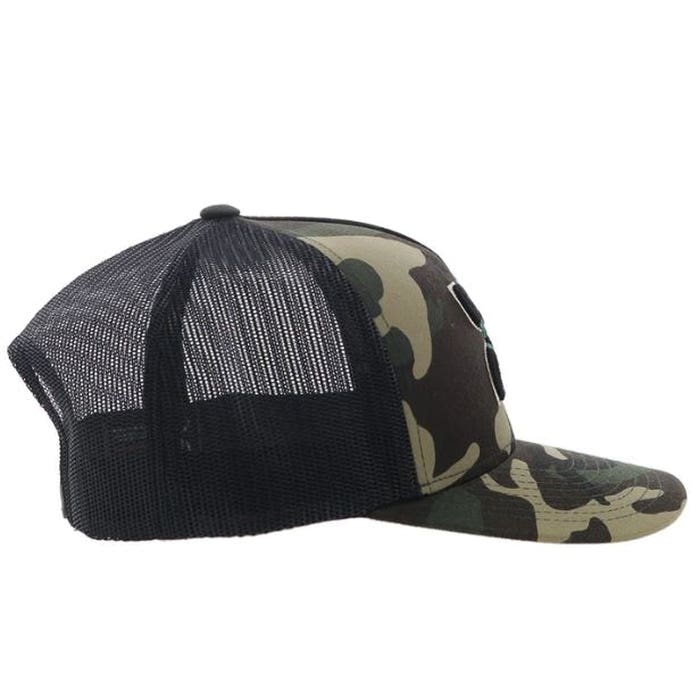 Hooey Texican Series 2420T-CABK Hat, Black/Brown/Green Hooey Logo, Men's, One-Size, Black/Camo