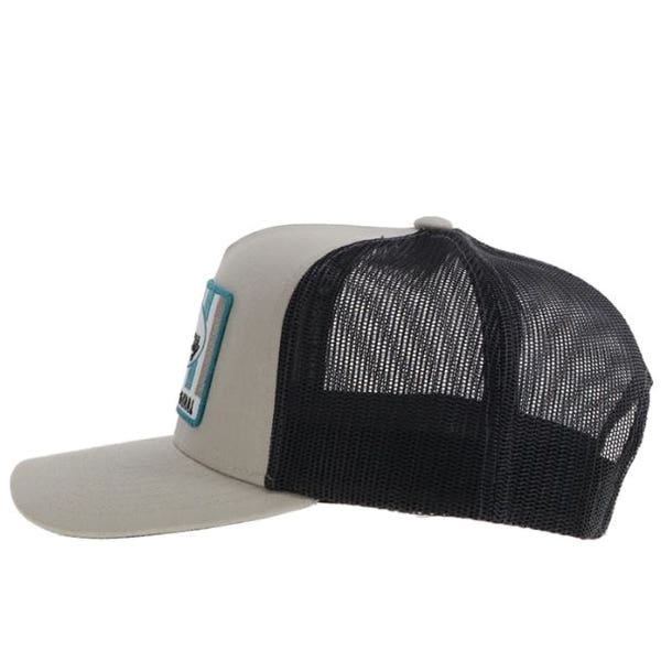 Hooey Sudan Series 2411T-TNCH Hat, Blue/Tan/White Rectangular Patch, Men's, One-Size, Charcoal/Tan