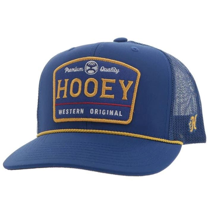 Hooey Trip Series 2408T-BL Hat, Blue/Yellow Patch, Men's, One-Size, Odessa Fabric, Blue