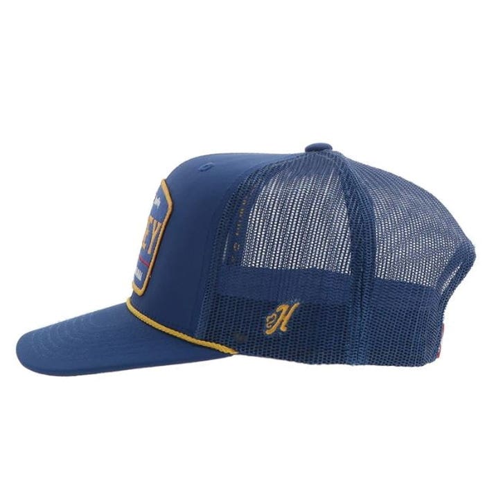 Hooey Trip Series 2408T-BL Hat, Blue/Yellow Patch, Men's, One-Size, Odessa Fabric, Blue