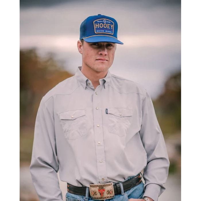 Hooey Trip Series 2408T-BL Hat, Blue/Yellow Patch, Men's, One-Size, Odessa Fabric, Blue
