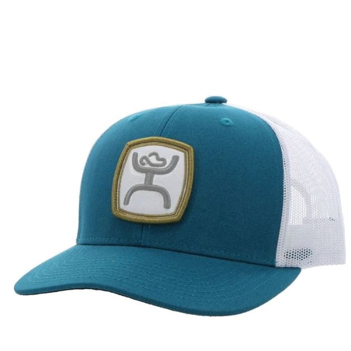 Hooey Zenith Series 2324T-TLWH Hat, Gray/White/Gold Patch, Men's, One-Size, Teal/White