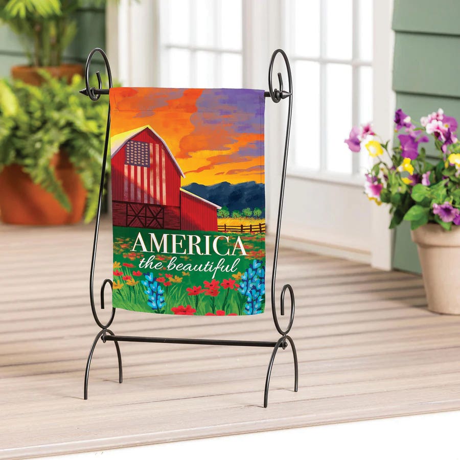 Evergreen Enterprises 14B13524 Garden Flag, 18 in L, 12-1/2 in W, Farm and Darling, America The Beautiful