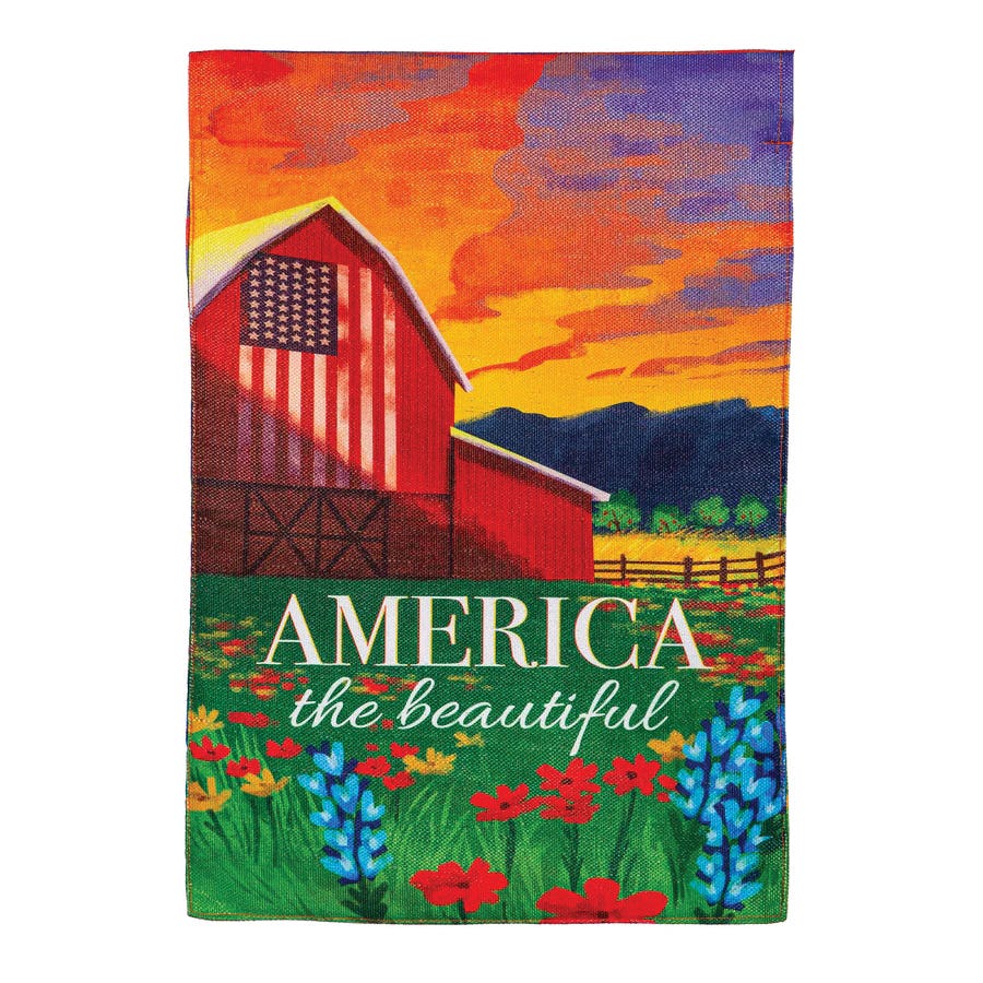 Evergreen Enterprises 14B13524 Garden Flag, 18 in L, 12-1/2 in W, Farm and Darling, America The Beautiful