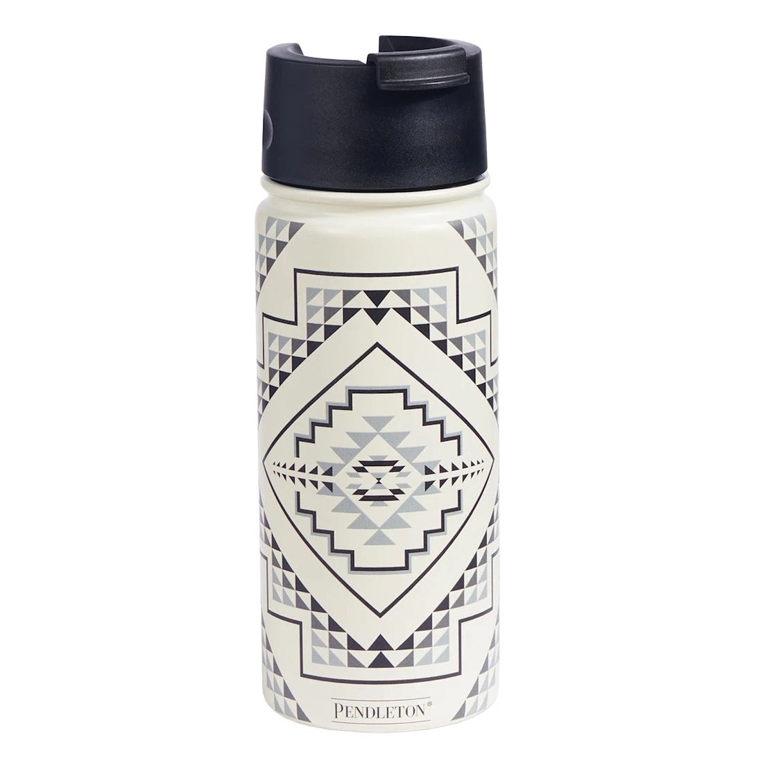 Pendleton XC887-57274 Oxbow Insulated Travel Mug, 16 oz, Polypropylene/Silicone/Stainless Steel, Black/White