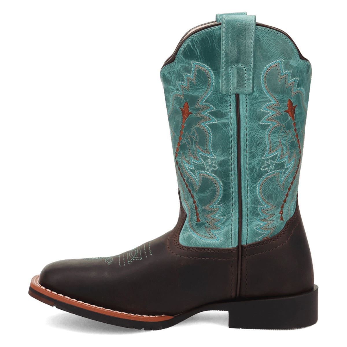 Dan Post Girl's Salina Series Boots, 4, D W, Chocolate/Turquoise, Leather