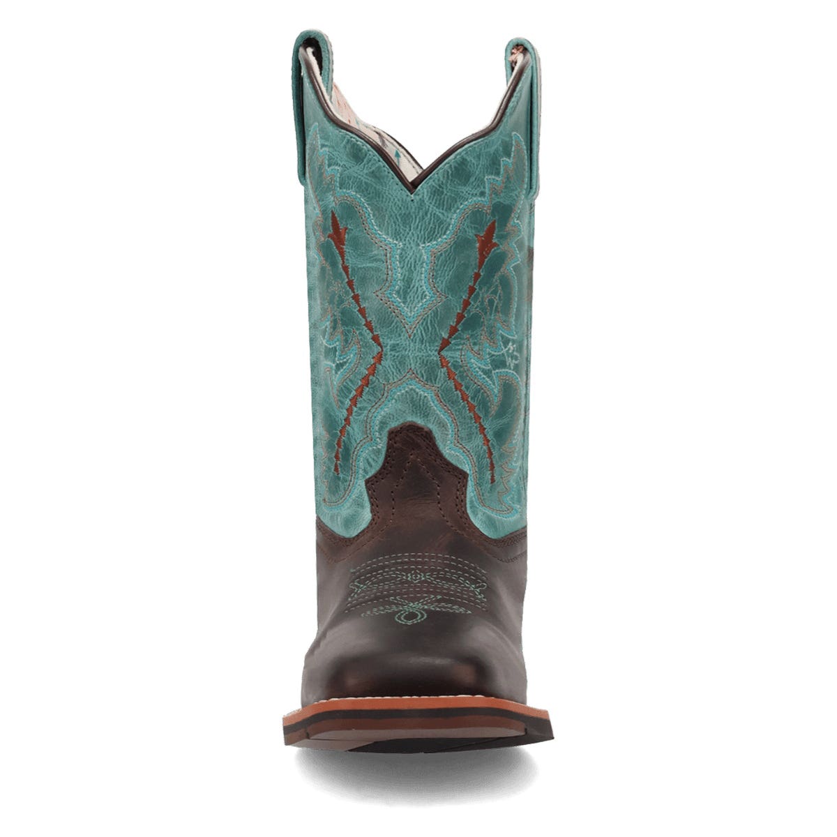 Dan Post Girl's Salina Series Boots, 4, D W, Chocolate/Turquoise, Leather