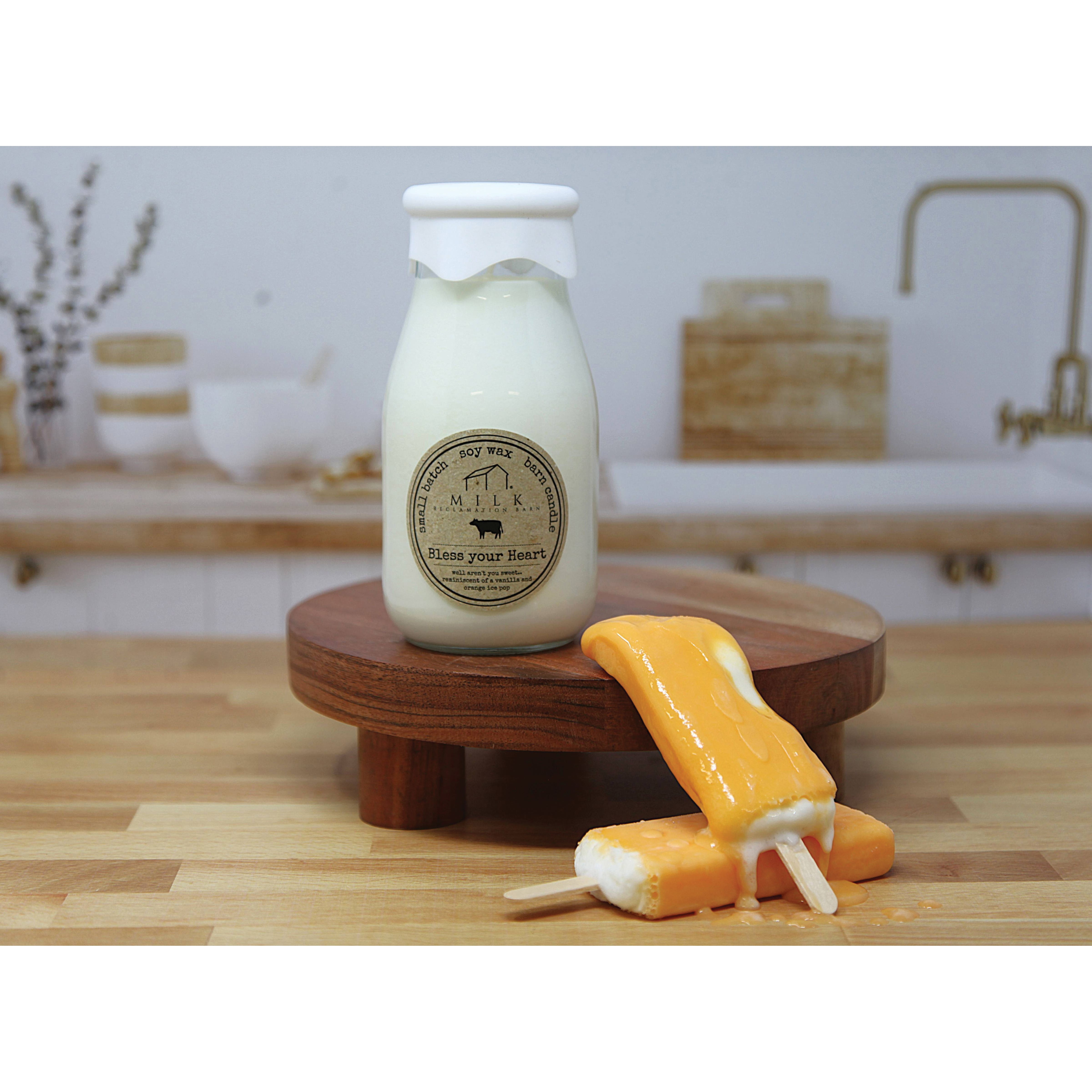 Milk Reclamation Barn MB-BYH Milk Bottle Candle, 13 oz, Bless Your Heart, 100 hr