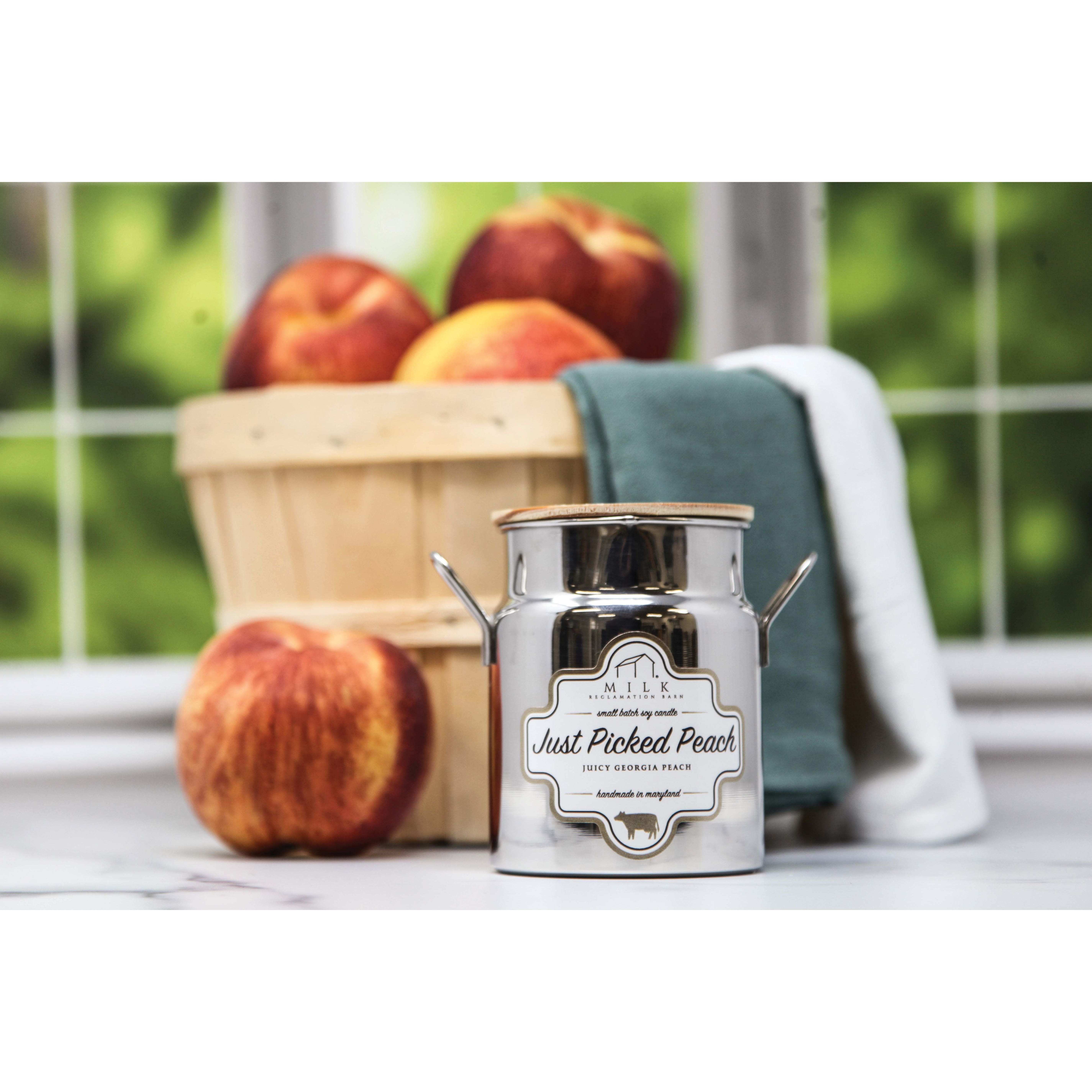 Milk Reclamation Barn MC-JPP Milk Churn Candle, 12.5 oz, Just Picked Peach, 80 hr