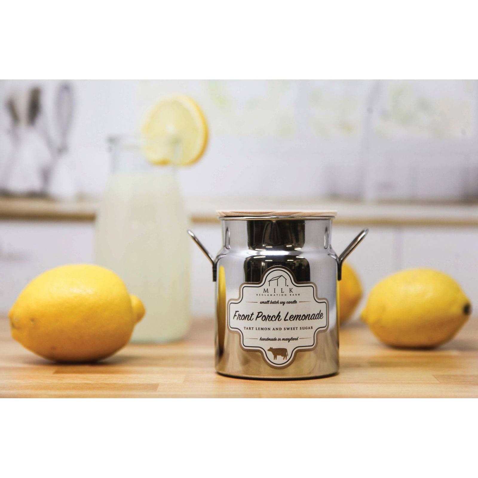 Milk Reclamation Barn MC-FPL Milk Churn Candle, 12.5 oz, Front Porch Lemonade, 80 hr