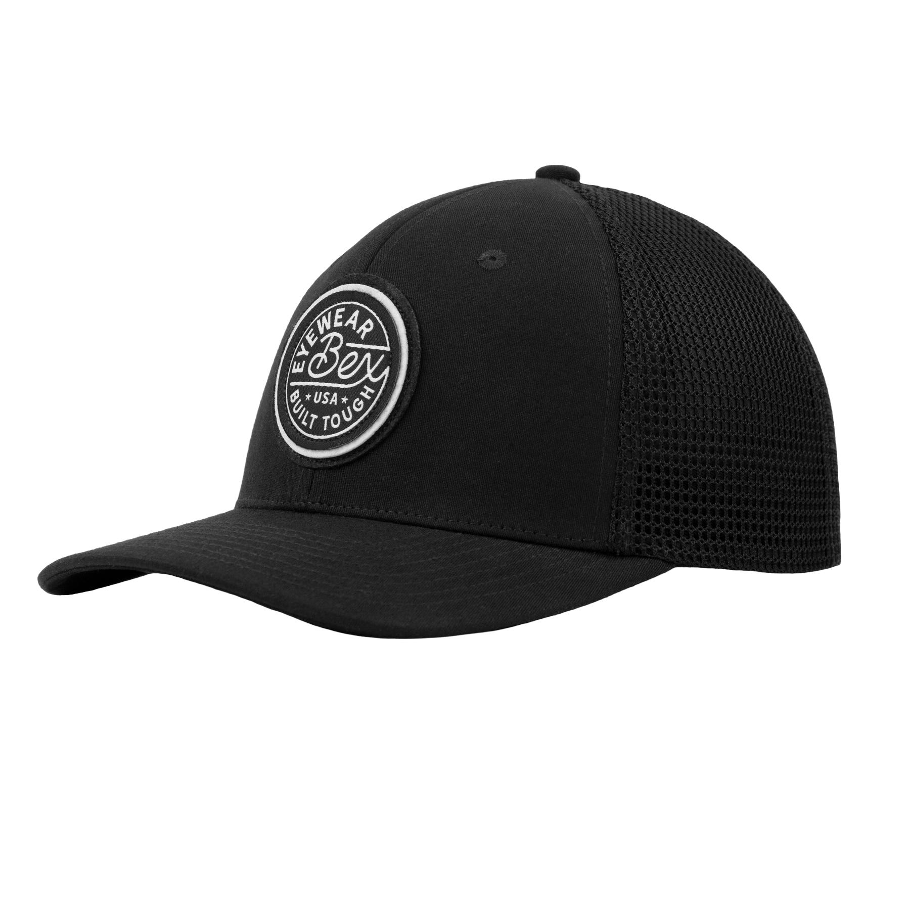 BEX H0250B Ball Cap, BEX Logo Woven Loop Flag Label, Cotton/Polyester, Black