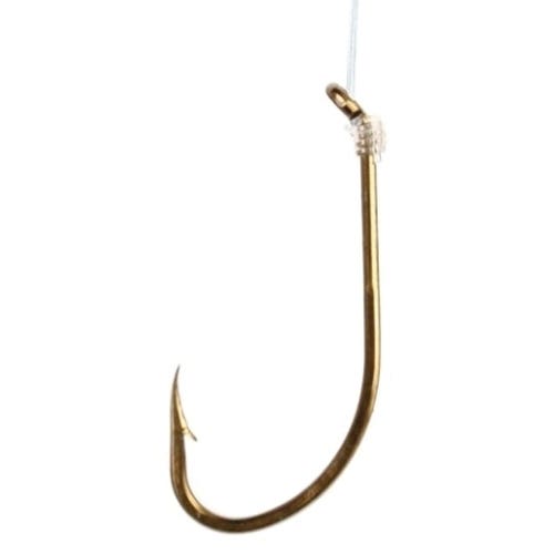 Eagle Claw 031H-1/0 Plain Shank Snelled Hook, 7 in, Bronze
