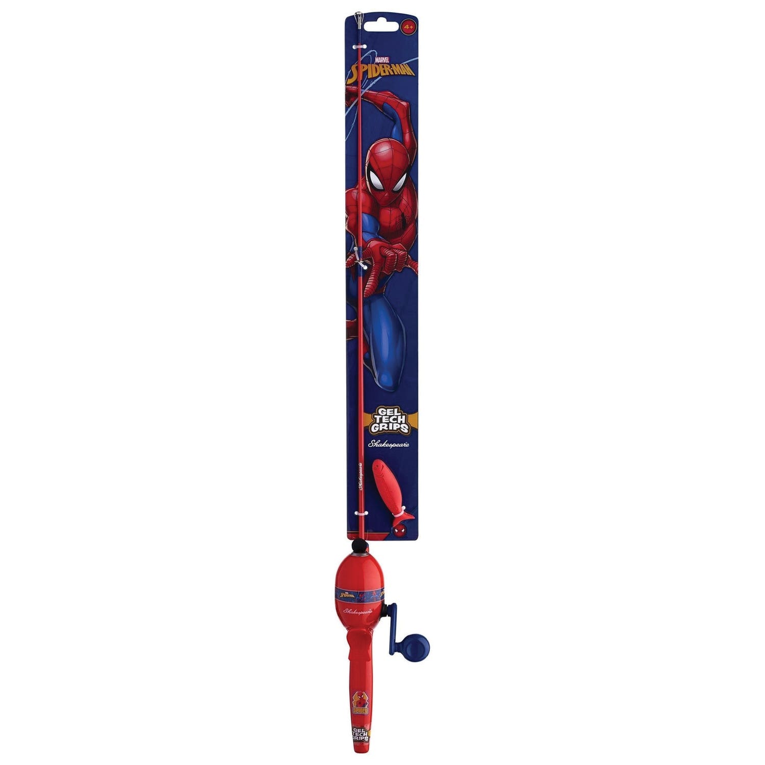 Shakespeare Marvel Series SPMANKIT-B Spider-Man Beginner Kit, 5 Reel, 3.1:1 Gear Ratio, Comfort Grip Handle