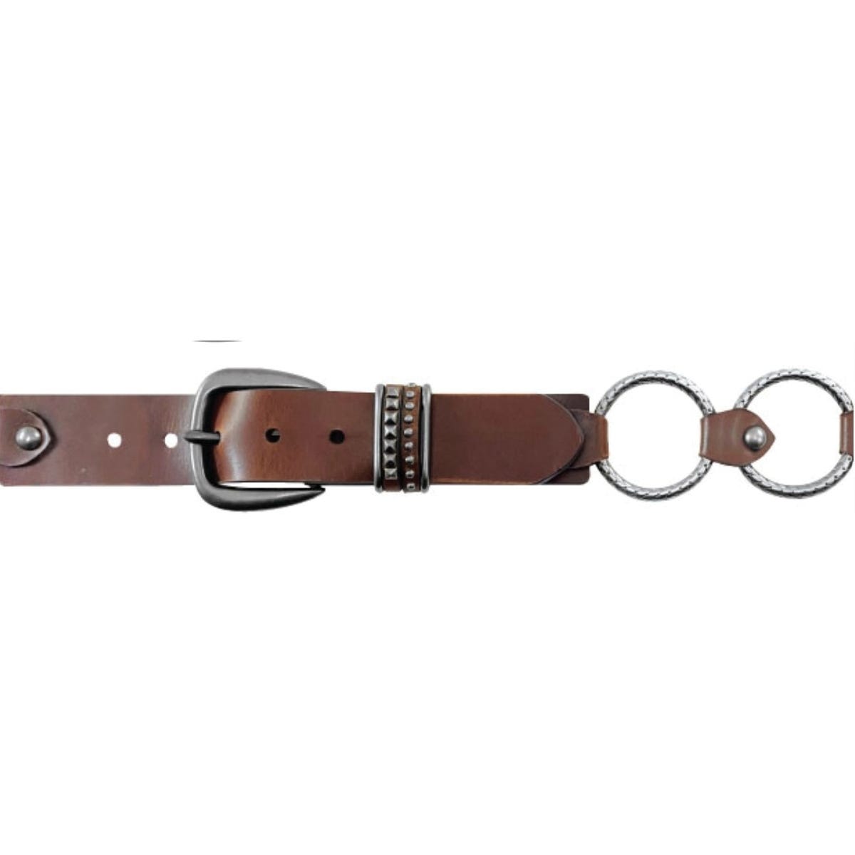 Roper 8868790-200-S Belt, Women's, S, Silver, Leather, Brown, Buckle