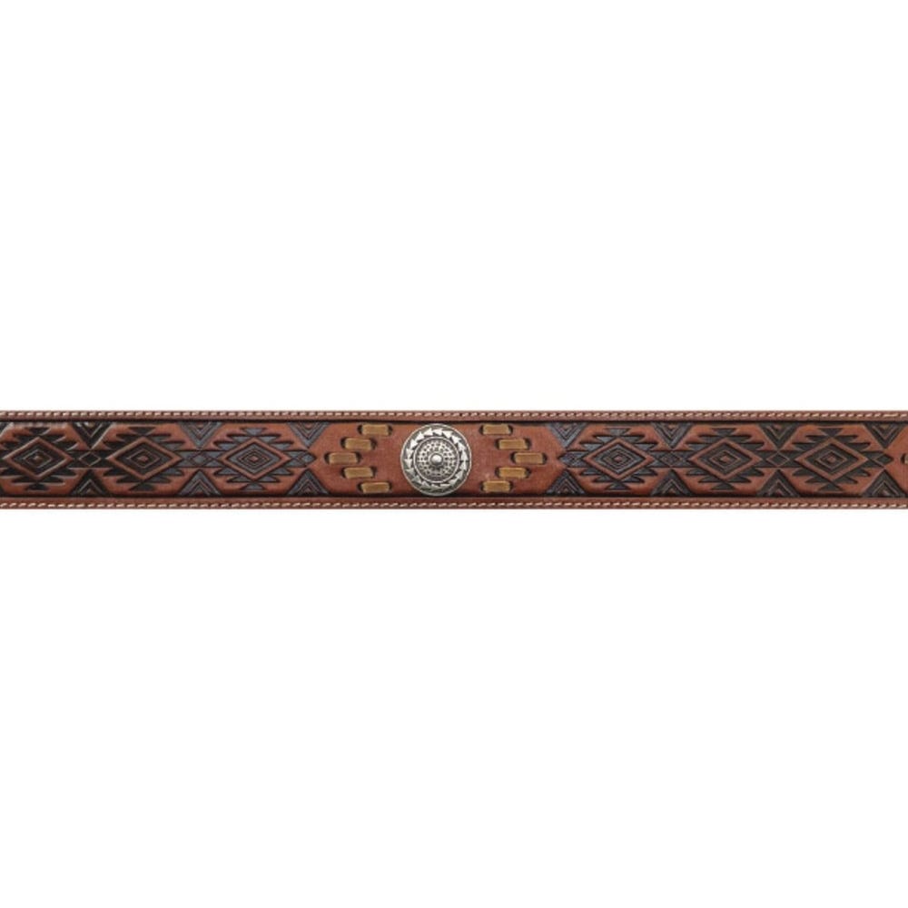 Roper 8687500-204-36 Classic Western Belt, Men's, 36 in, Western Conchos, Silver, Leather, Dark Brown, Buckle