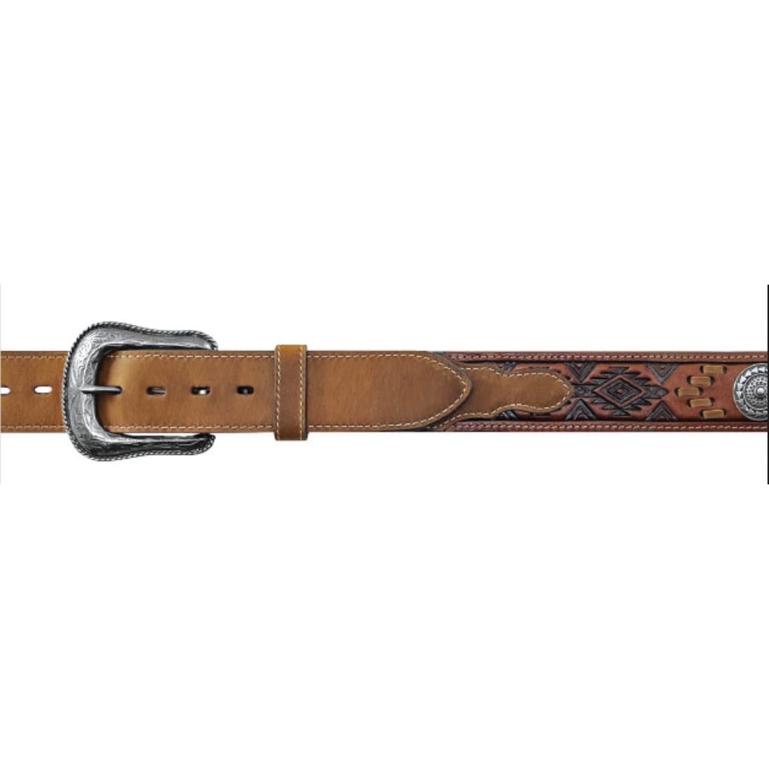 Roper 8687500-204-36 Classic Western Belt, Men's, 36 in, Western Conchos, Silver, Leather, Dark Brown, Buckle