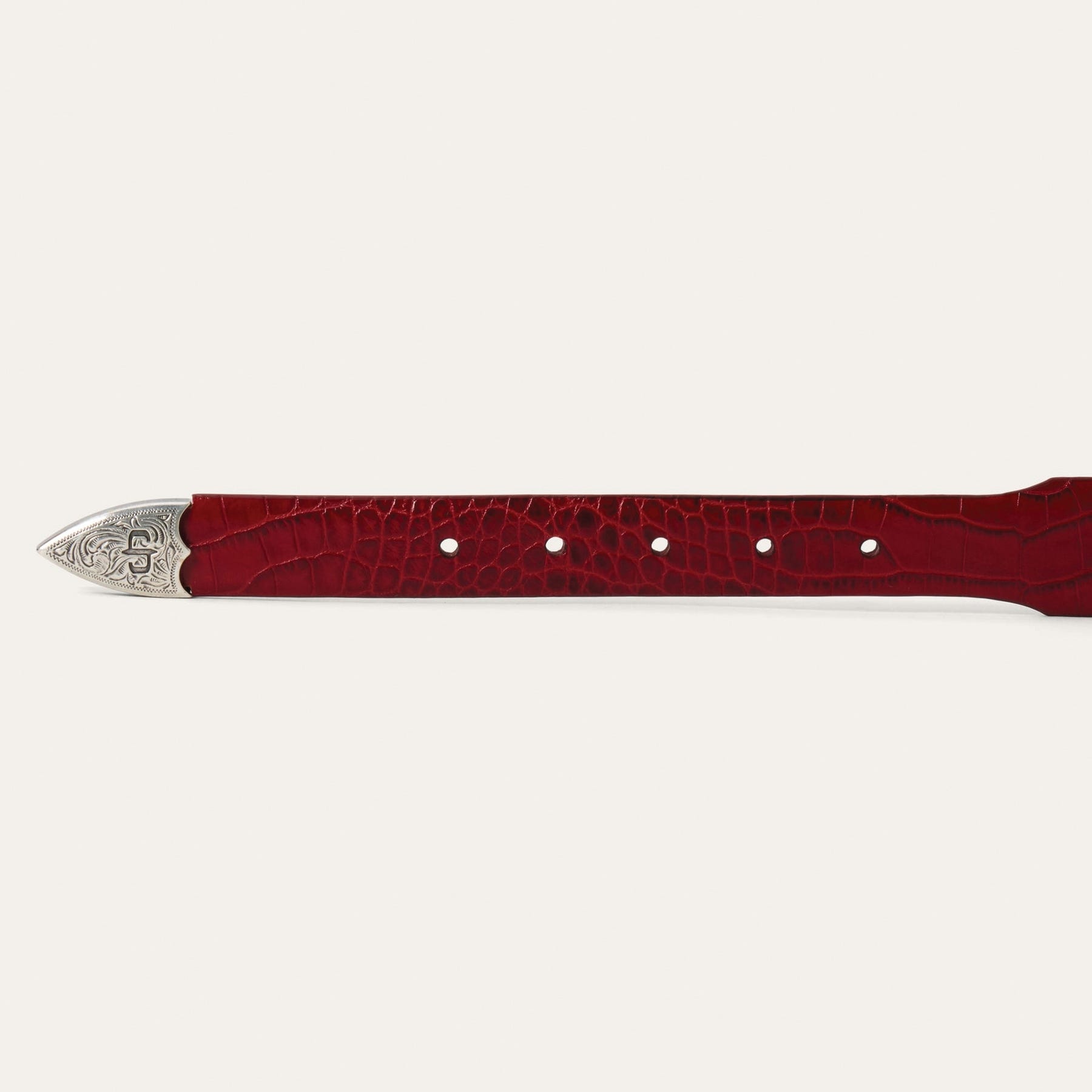 Stetson 9409790-600-S Belt, Women's, S, Silver-Tone, Leather, Red, Buckle, Strap