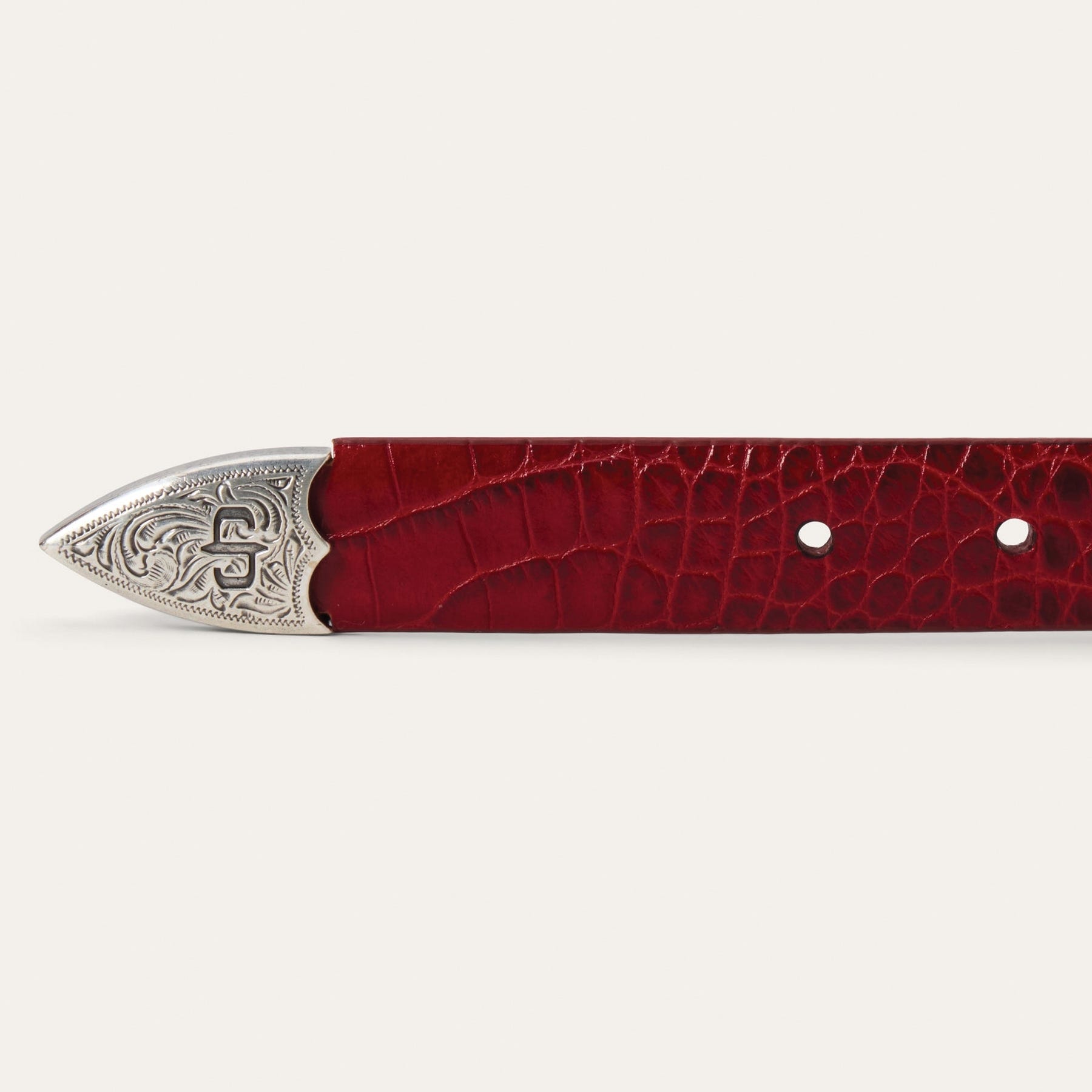 Stetson 9409790-600-S Belt, Women's, S, Silver-Tone, Leather, Red, Buckle, Strap