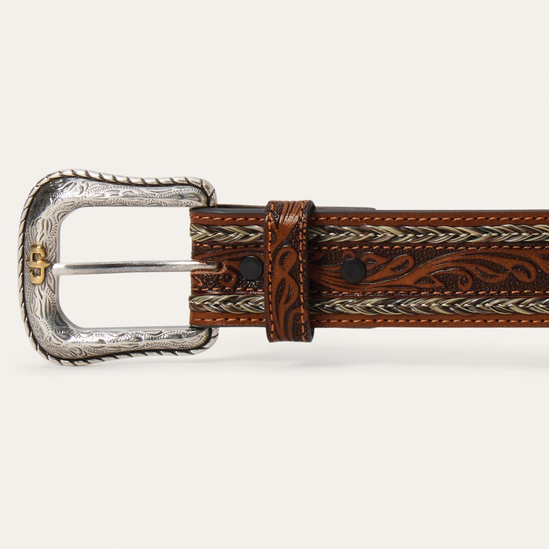 Stetson 9922500-104-46 Belt, Men's, 46 in, Leather, Natural, Buckle, Strap