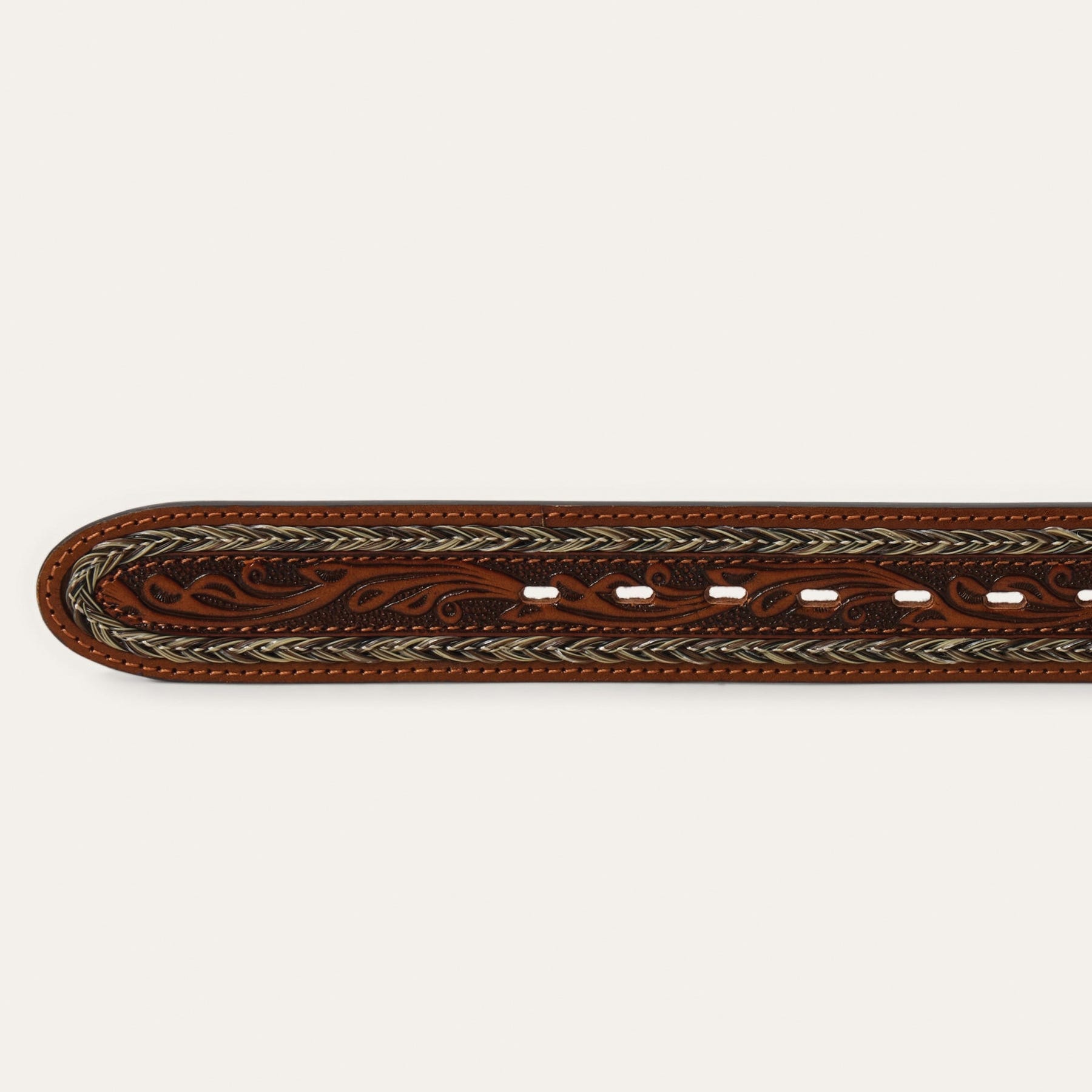 Stetson 9922500-104-46 Belt, Men's, 46 in, Leather, Natural, Buckle, Strap