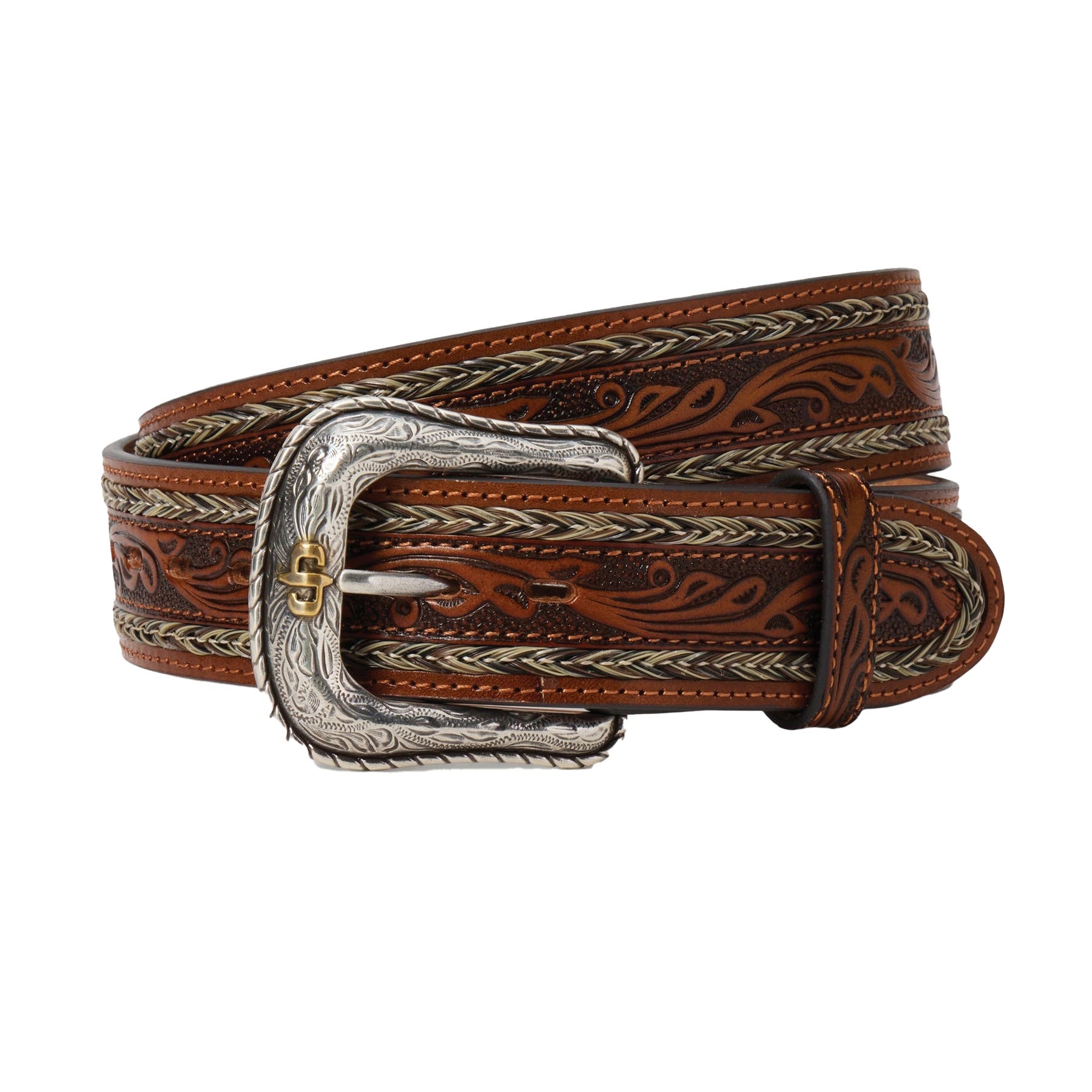 Stetson 9922500-104-42 Belt, Men's, 42 in, Leather, Natural, Buckle, Strap