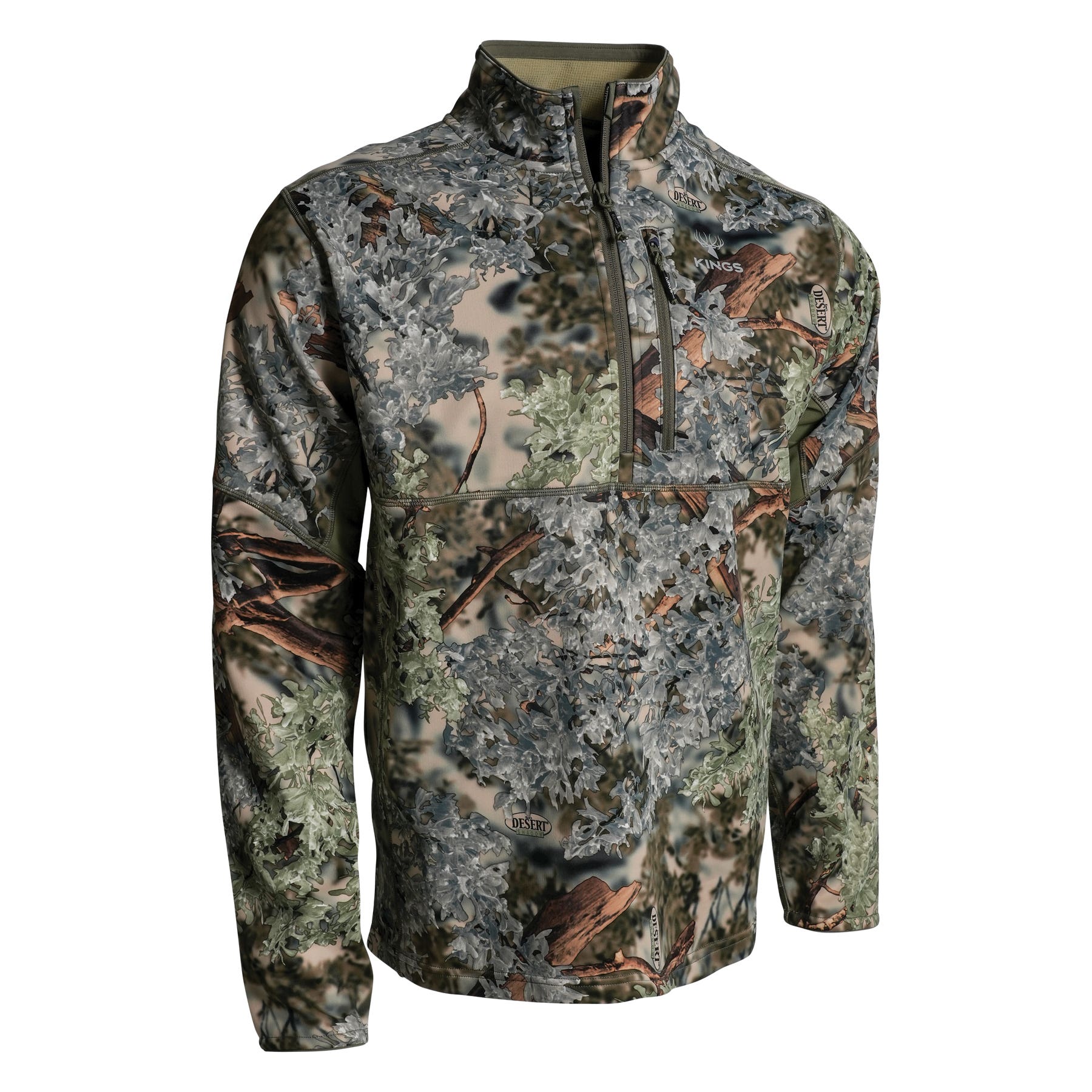 Kings KCM1420-DS-2XL Hunting T-Shirt, 2XL, 140 cm Chest, Polyester, Desert Shadow