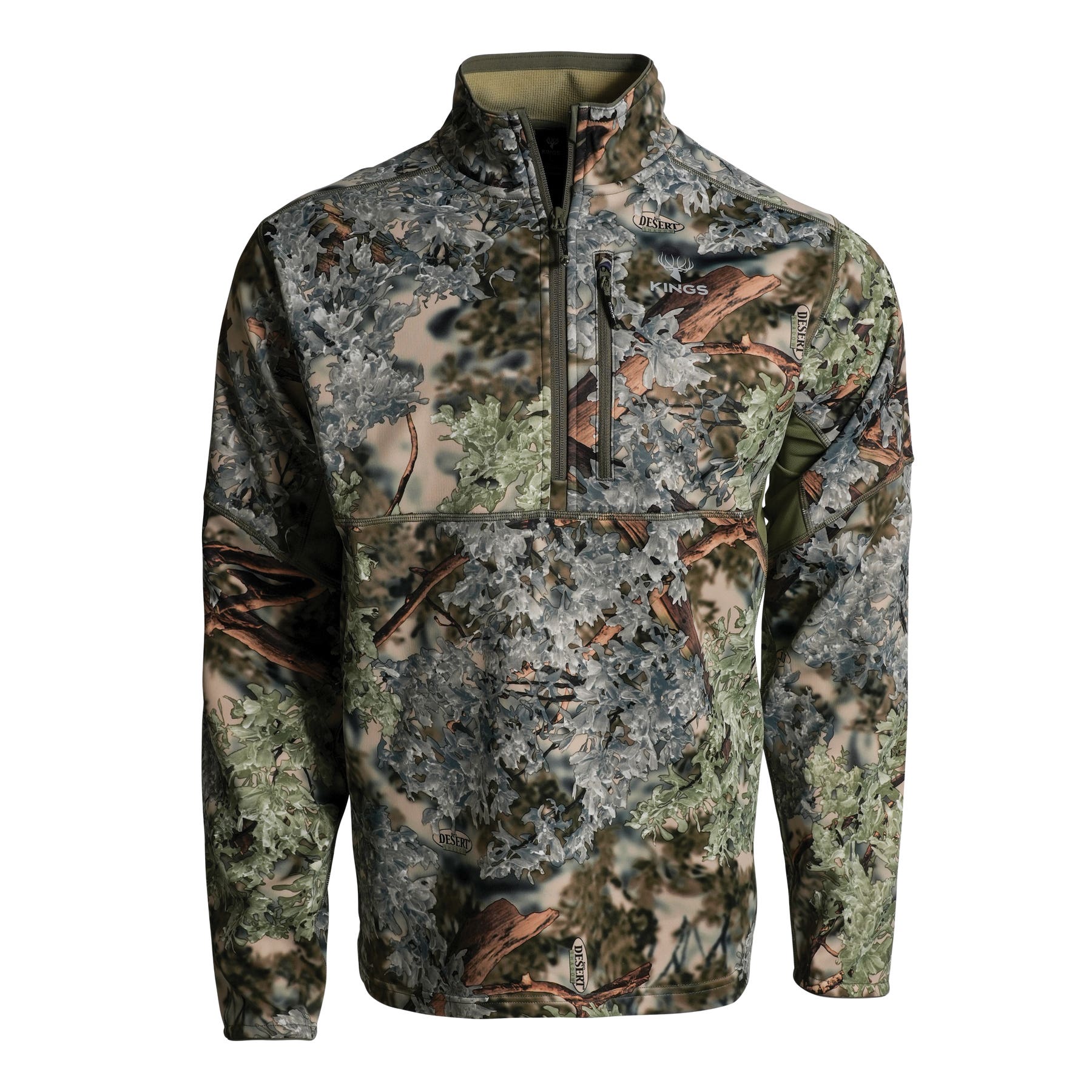 Kings KCM1420-DS-2XL Hunting T-Shirt, 2XL, 140 cm Chest, Polyester, Desert Shadow