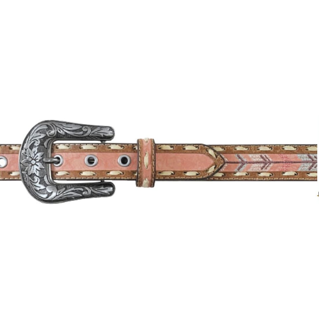 Roper 9715300-650-S Belt, Girl's, S, Silver, Leather, Pink, Buckle