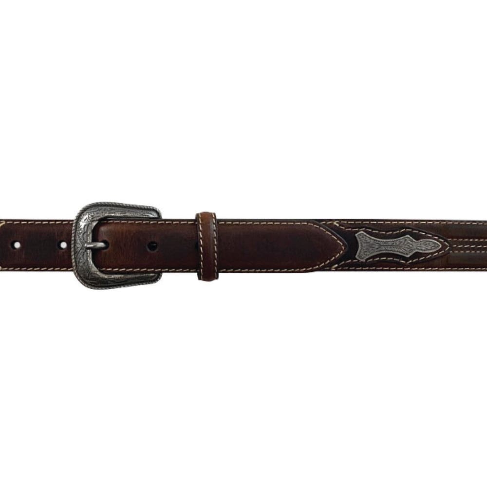 Roper 1771300-200-24 Belt, Boy's, 24 in, Silver, Leather, Brown, Buckle