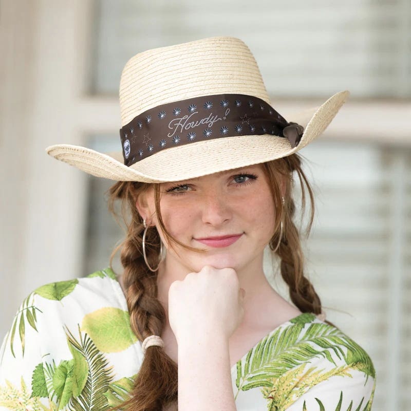Fringe Scarves Howdy Twilly, Poly Chiffon, Brown