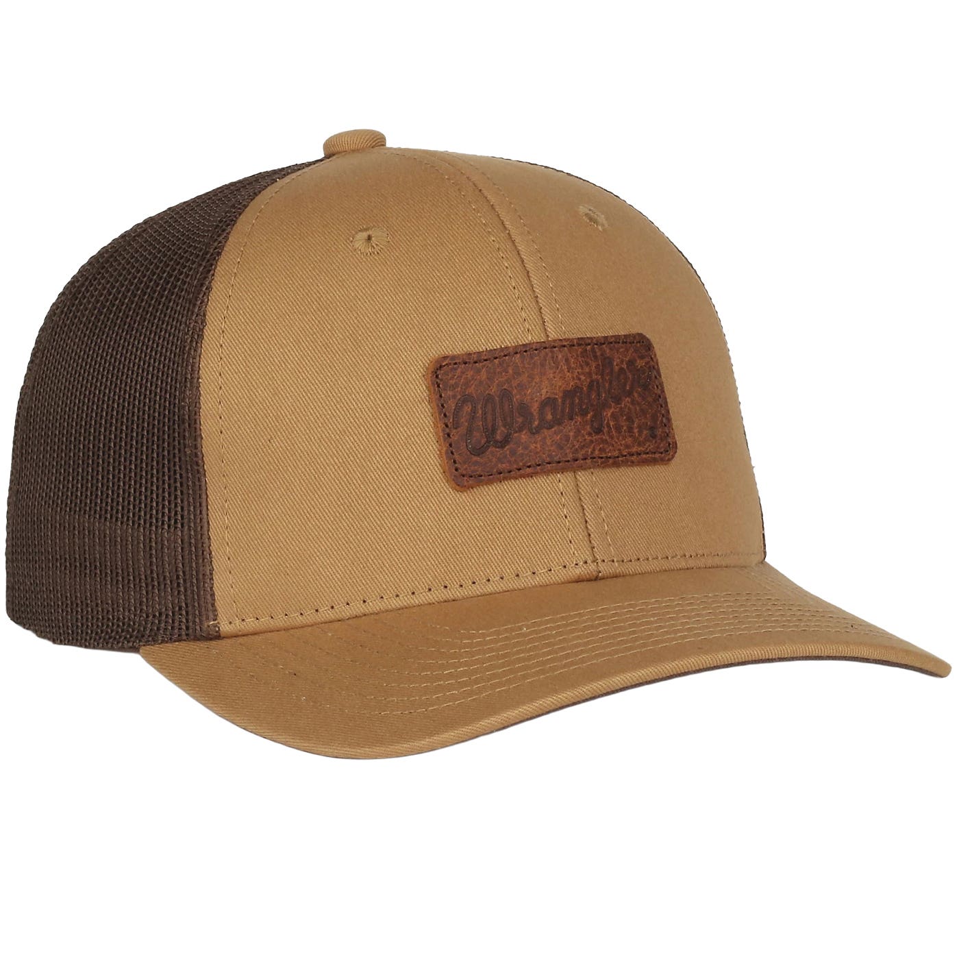 Wrangler 112357859 Ball Cap, Logo Patch, One-Size, Brown/Khaki