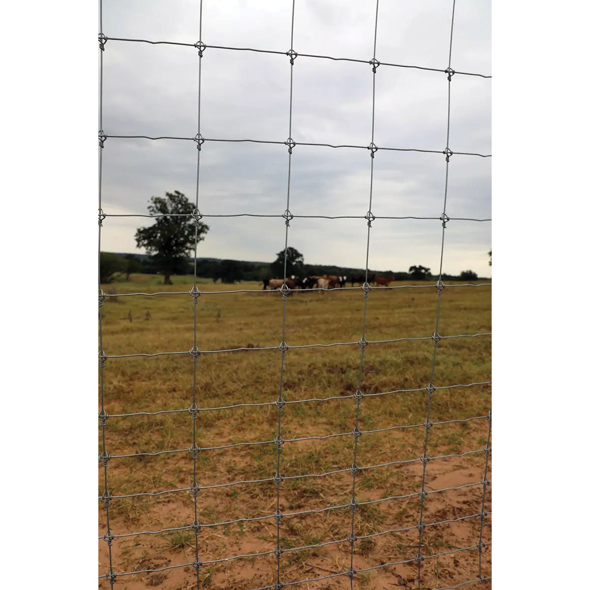 Ok Brand Max-Loc Series 1348-12-12.5 High-Tensile Fence, 330 ft L, 48 in H, Fixed Knot Mesh, 12.5 ga, Zinc Plated