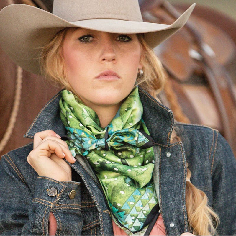 Fringe Scarves Prickly Pear Silk Scarf, L